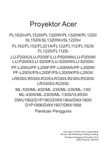 Panduan Acer PL1220 Proyektor