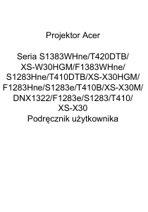 Instrukcja Acer S1283Hne Projektor