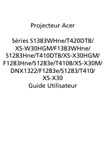 Mode d’emploi Acer S1283e Projecteur