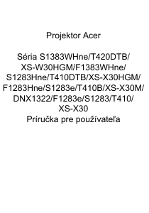 Návod Acer S1283e Projektor