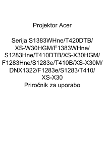 Priročnik Acer S1283e Projektor