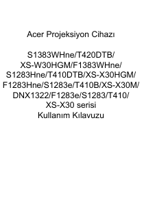 Kullanım kılavuzu Acer S1283e Projektör