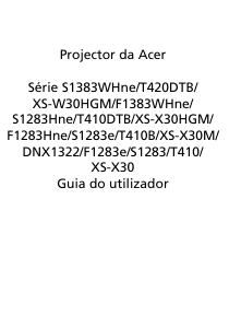 Manual Acer S1383WHne Projetor