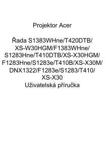 Manuál Acer S1383WHne Projektor