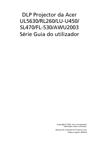 Manual Acer UL5630 Projetor
