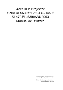 Manual Acer UL5630 Proiector