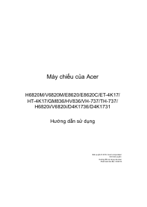Hướng dẫn sử dụng Acer V6820i Máy chiếu