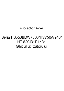 Manual Acer V7500 Proiector