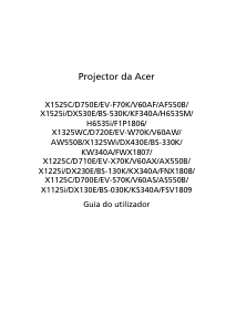 Manual Acer X1125i Projetor