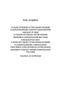 Priručnik Acer X1125i Projektor
