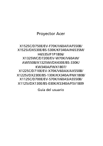 Manual de uso Acer X1125i Proyector