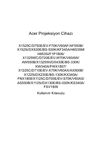 Kullanım kılavuzu Acer X1125i Projektör