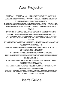 Handleiding Acer X115H Beamer