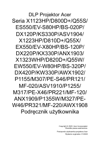 Instrukcja Acer X1223HP Projektor
