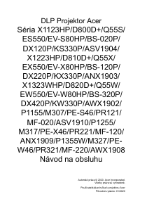 Návod Acer X1223HP Projektor