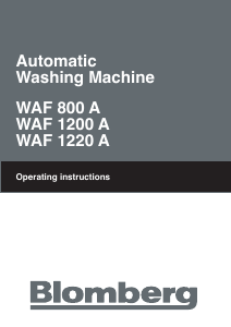 Handleiding Blomberg WAF 800 A Wasmachine