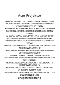 Brugsanvisning Acer X125H Projektor