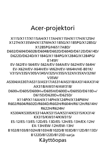 Käyttöohje Acer X127H Projektori