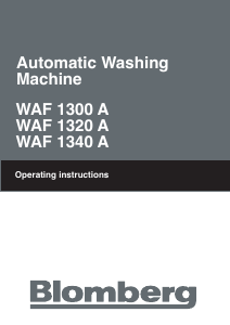 Handleiding Blomberg WAF 1300 A Wasmachine
