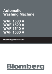 Handleiding Blomberg WAF 1520 A Wasmachine