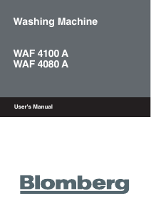 Handleiding Blomberg WAF 4080 A Wasmachine