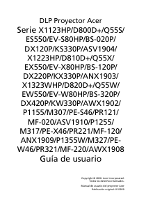 Manual de uso Acer X1323WHP Proyector