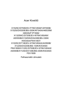 Használati útmutató Acer X1325Wi Vetítő