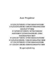 Brugsanvisning Acer X1325Wi Projektor