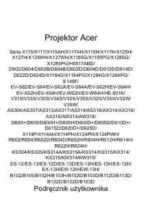 Instrukcja Acer X135WH Projektor