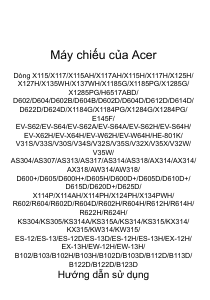 Hướng dẫn sử dụng Acer X135WH Máy chiếu
