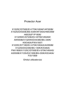 Manual Acer X1525i Proiector