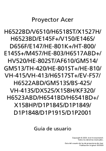 Manual de uso Acer X1527H Proyector
