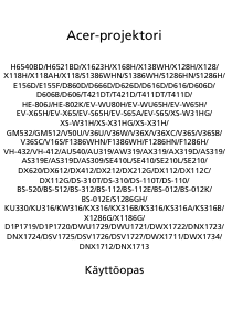 Käyttöohje Acer X1623H Projektori