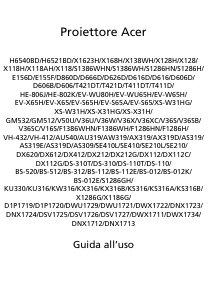 Manuale Acer X1623H Proiettore