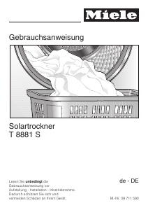 Bedienungsanleitung Miele T 8881 S Trockner