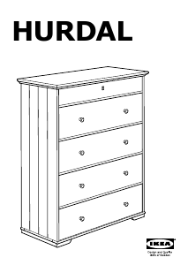 Manual IKEA HURDAL (5 drawers) Dresser