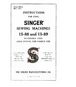Handleiding Singer 15-88 Naaimachine
