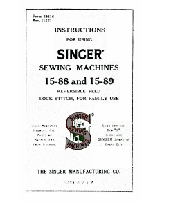 Manual Singer 15-89 Sewing Machine