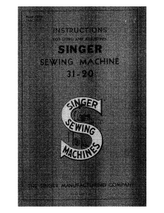 Manual Singer 31-20 Sewing Machine