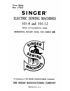 Handleiding Singer 101-12 Naaimachine