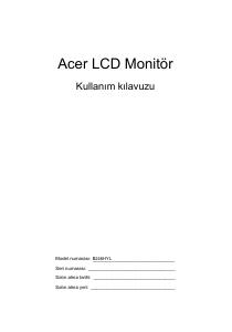 Kullanım kılavuzu Acer B246HYLB LCD ekran