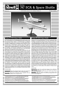 Manuale Revell set 04863 Space and Scifi Boeing 747 SCA and Space Shuttle