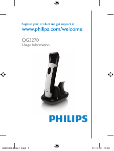 Bruksanvisning Philips QG3270 Hårklippare