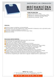 Instrukcja Eldom BR2016 Waga