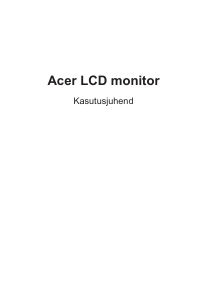 Kasutusjuhend Acer CZ340CKB LCD-kuvar