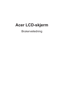 Bruksanvisning Acer CZ380CQK LCD-skjerm