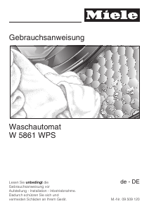 Bedienungsanleitung Miele W 5861 WPS Waschmaschine