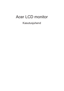 Kasutusjuhend Acer ED322QA LCD-kuvar