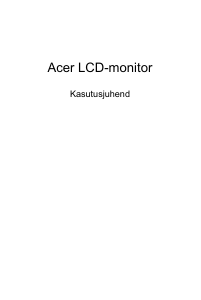 Kasutusjuhend Acer EI242QRP LCD-kuvar