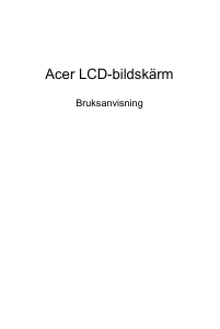 Bruksanvisning Acer EI272URP LCD skärm